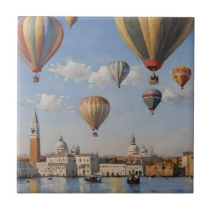 Luftballooning über venezianische Ölfarbe, Fliese