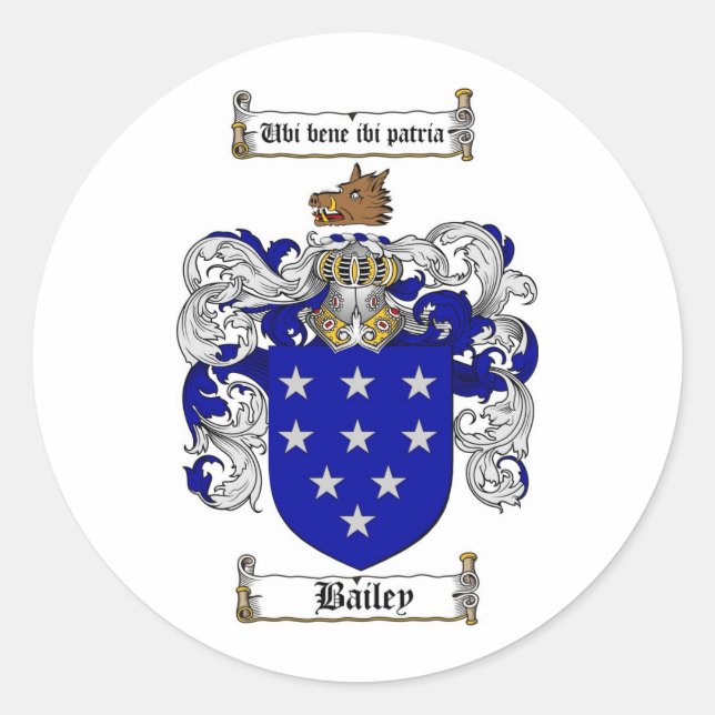 LUFTBEUTEL-FAMILIENWAPPEN - BAILEY-BEUTEL RUNDER AUFKLEBER (Vorderseite)