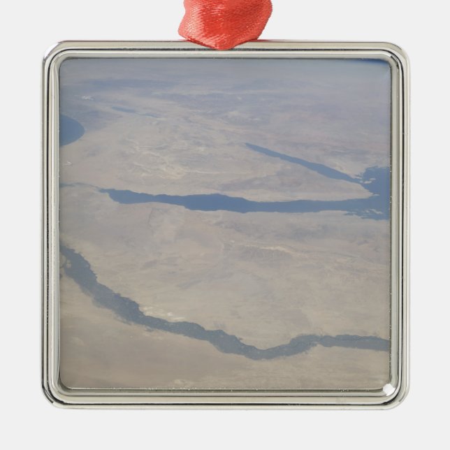 Luftbild Ägyptens und der Sinai-Halbinsel Ornament Aus Metall (Vorne)