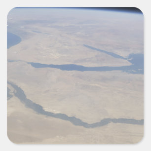 Luftbild Ägyptens und der Sinai-Halbinsel Quadratischer Aufkleber