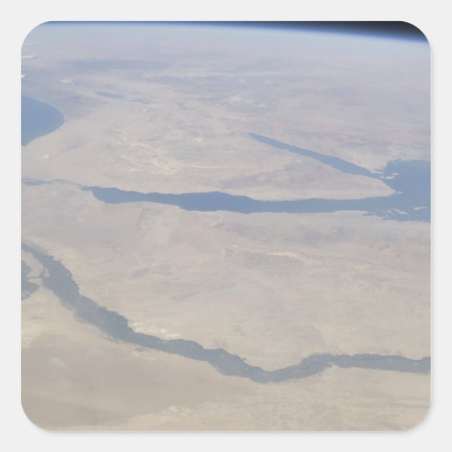 Luftbild Ägyptens und der Sinai-Halbinsel Quadratischer Aufkleber (Vorderseite)