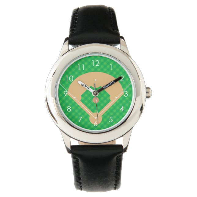 Luftbild Baseball Diamond Illustration Armbanduhr (Vorderseite)
