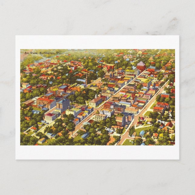 Luftbild Burlington, Vermont Vintage Travel Postkarte (Vorderseite)
