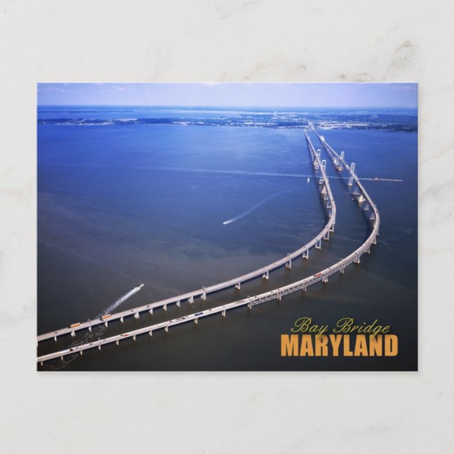 Luftbild der Chesapeake Bay Bridge, Maryland Postkarte (Vorderseite)