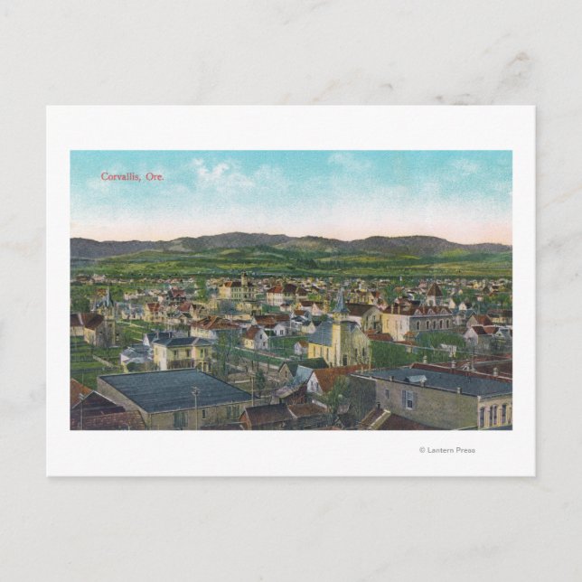 Luftbild der CityCorvallis, OR Postkarte (Vorderseite)