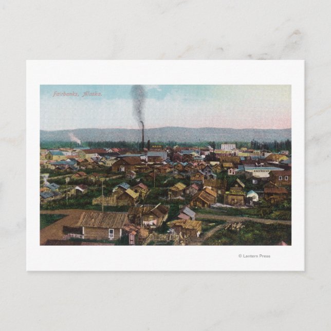 Luftbild der CityFairbanks, AK Postkarte (Vorderseite)