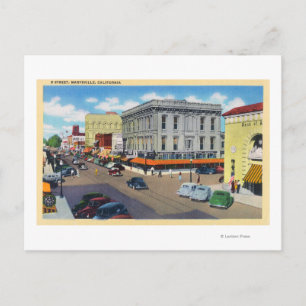 Luftbild der D Street Postkarte