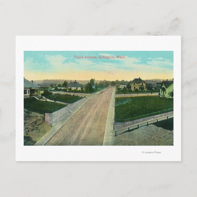 Luftbild der Dritten Straße Postkarte (Vorderseite)