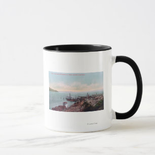 Luftbild der Fähranlandung und Nordwind Tasse