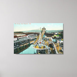 Luftbild der Fallschirme Leinwanddruck