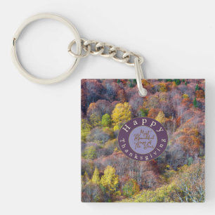 Luftbild der farbenfrohen Bäume des Herbstes Schlüsselanhänger