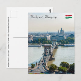 Luftbild der Kettenbrücke - Budapest, Ungarn Postkarte