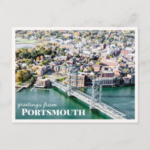 Luftbild der Portsmouth Bridge New Hampshire Foto Postkarte