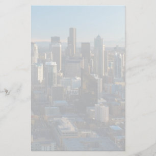 Luftbild der Skyline der Stadt Seattle Briefpapier
