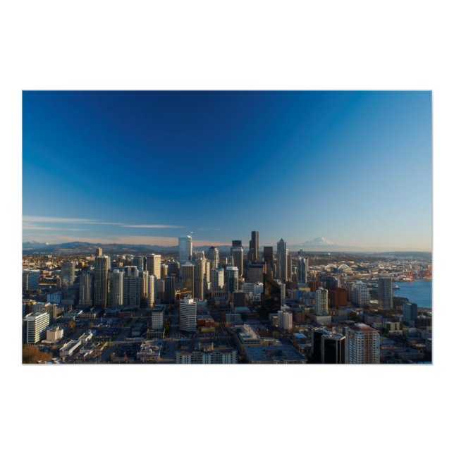 Luftbild der Skyline von Seattle Poster (Vorderseite)