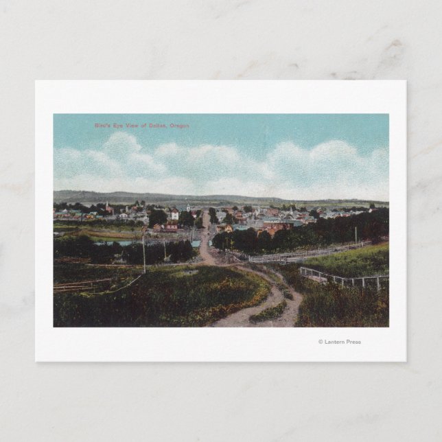 Luftbild der Stadt Dallas, OR Postkarte (Vorderseite)