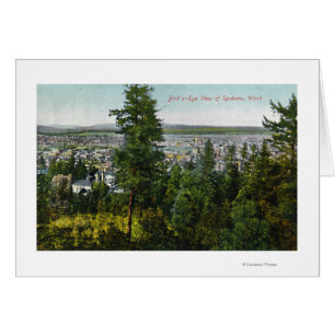 Luftbild der Stadt durch den Wald