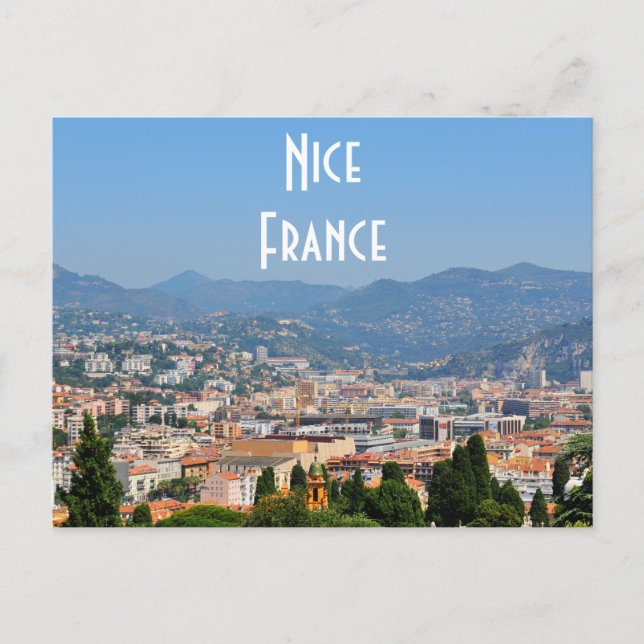 Luftbild der Stadt Nizza in Frankreich Postkarte (Vorderseite)