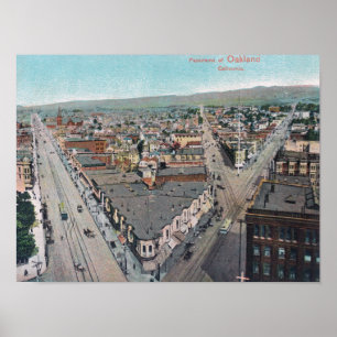 Luftbild der Stadt Oakland, CA Poster