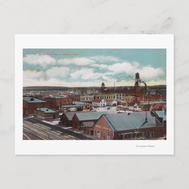 Luftbild der Stadt, ZugspurenNampa, ID Postkarte (Vorderseite)