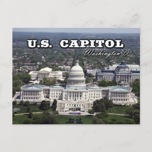 Luftbild der US-Hauptstadt in Washington DC Postkarte (Vorderseite)