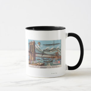 Luftbild der Willimantic Bridge Tasse
