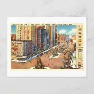 Luftbild des Cadillac Square in Detroit, Mich. Postkarte