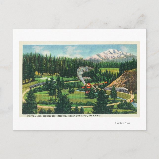 Luftbild des Cantara Loop, Sacramento Postkarte (Vorderseite)