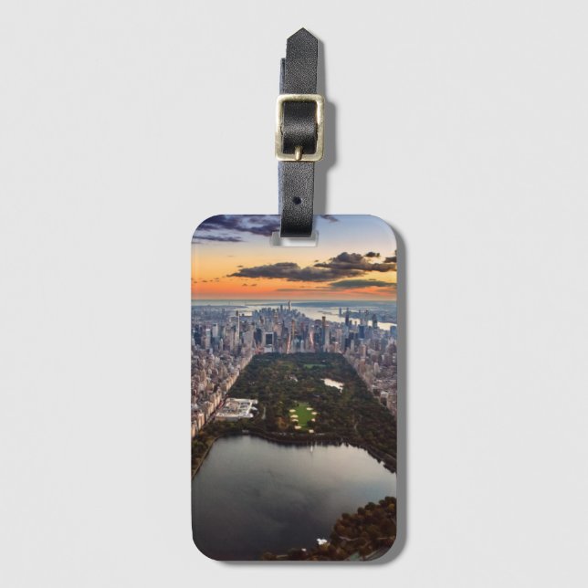 Luftbild des Central Park bei Sonnenuntergang Gepäckanhänger (Vorderseite Vertikal)
