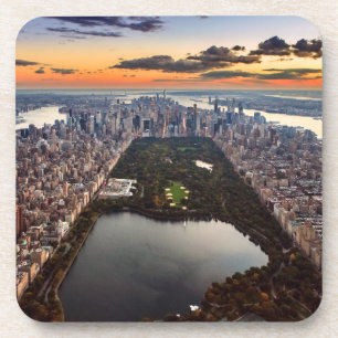 Luftbild des Central Park bei Sonnenuntergang Getränkeuntersetzer