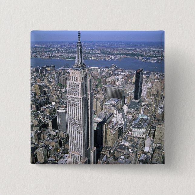 Luftbild des Empire State Gebäude und Button (Vorderseite)