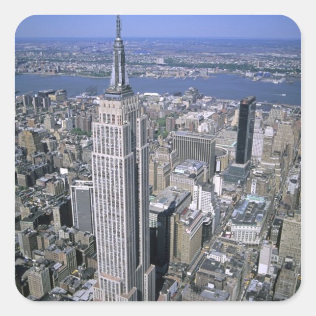 Luftbild des Empire State Gebäude und Quadratischer Aufkleber (Vorderseite)