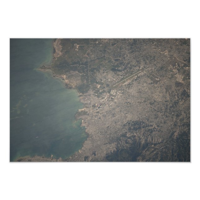 Luftbild des Gebiets Port-au-Prince in Haiti Fotodruck (Vorne)