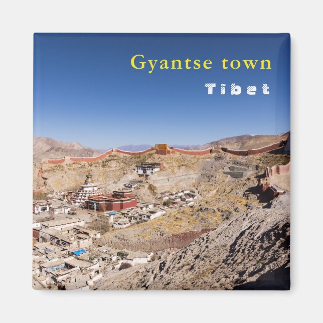 Luftbild des Gyantse & Palcho Klosters - Tibet Magnet (Vorne)