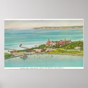 Luftbild des Hotels del Coronado Poster