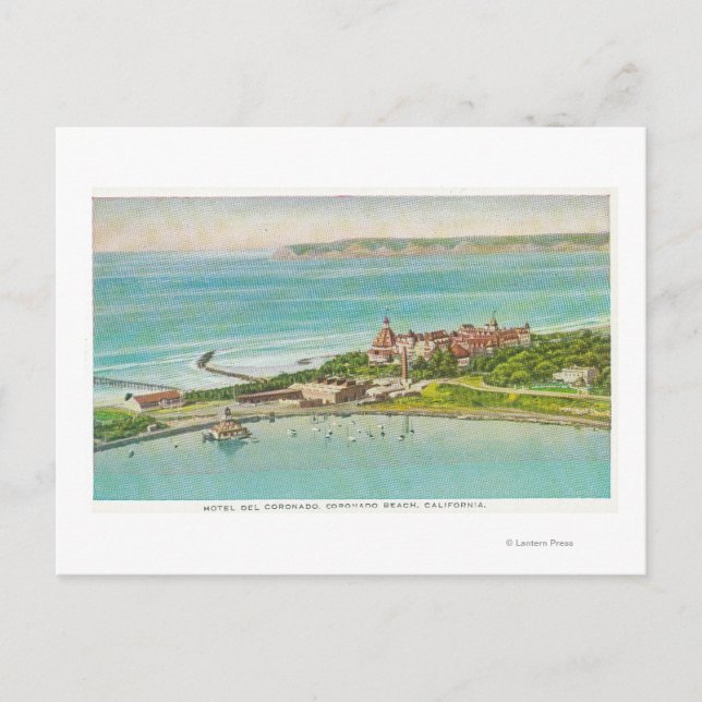 Luftbild des Hotels del Coronado Postkarte (Vorderseite)