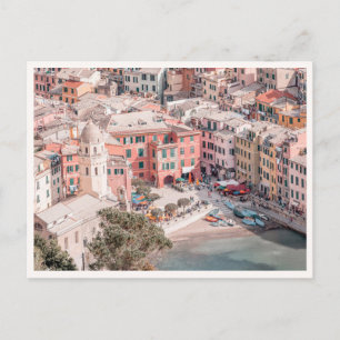 Luftbild des italienischen Dorfes Cinque Terre Ver Postkarte