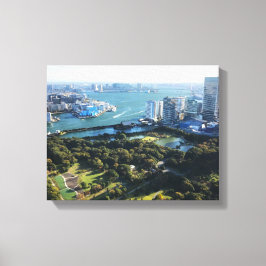 Luftbild des japanischen Gartens Leinwanddruck