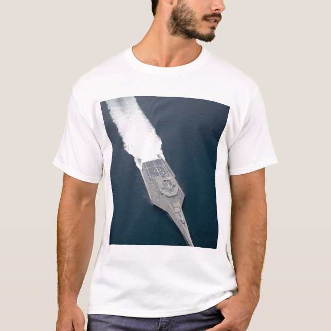 Luftbild des Küstenkampfschiffs T-Shirt (Vorderseite)