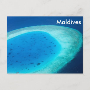 Luftbild des Malediven-Atolls Postkarte