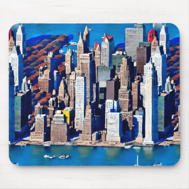 Luftbild des Manhattan-Musters Mousepad (Vorne)