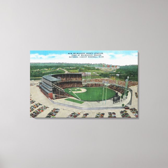 Luftbild des New Milwaukee Landkreis Stadions Leinwanddruck (Vorderseite)