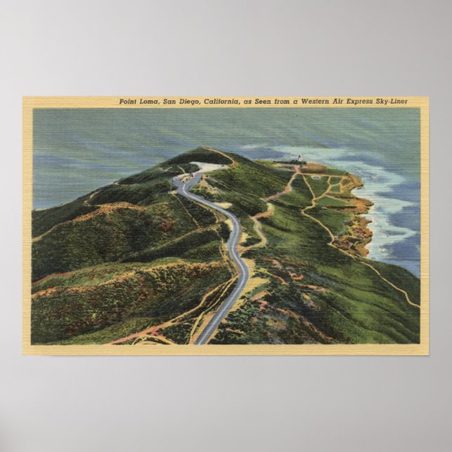 Luftbild des Point Loma Poster (Vorne)