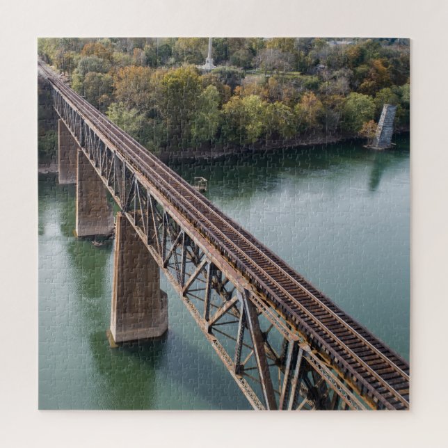 Luftbild Eisenbahnschiene am Potomac River (Vertikal)