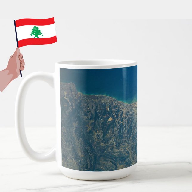 Luftbild Libanons (einschließlich Beirut) aus dem  Kaffeetasse (Show your Lebanese pride with this aerial view of Lebanon mug!)