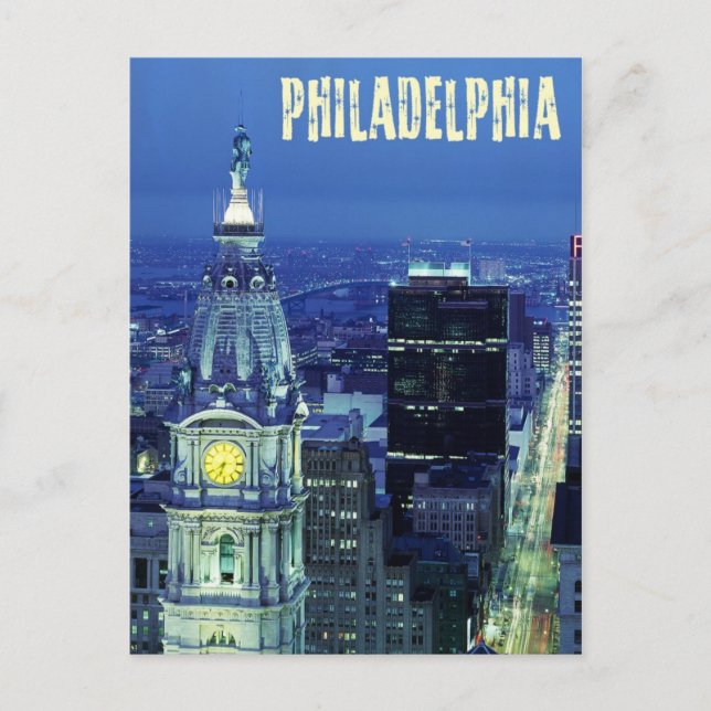 Luftbild Philadelphia mit Rathaus Postkarte (Vorderseite)