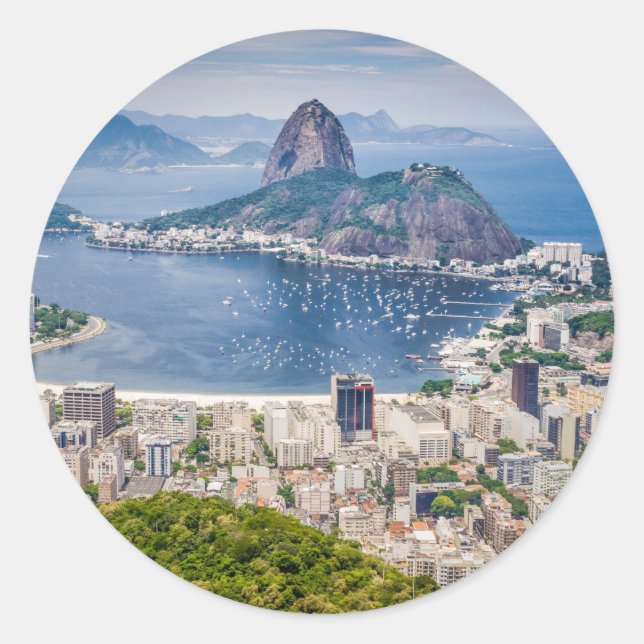 Luftbild Rio de Janeiro Runder Aufkleber (Vorderseite)