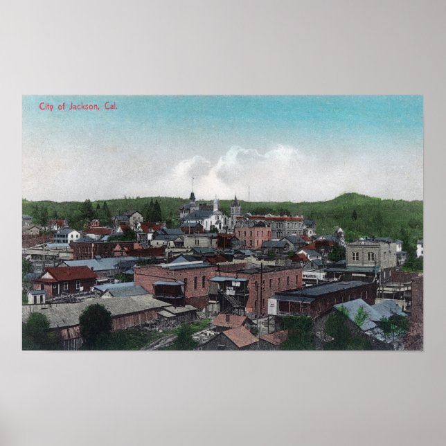 Luftbild Stadt # 2Jackson, CA Poster (Vorne)