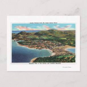 Luftbild von Bar Harbor und Cadillac Postkarte