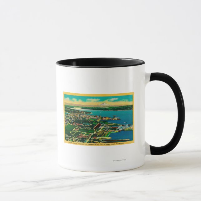 Luftbild von Bremerton und Bremerton Navy Yard Tasse (Rechts)